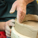 John Higgins at work in his studio 2018